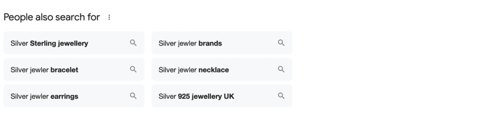 People also search for to find long-tail keywords