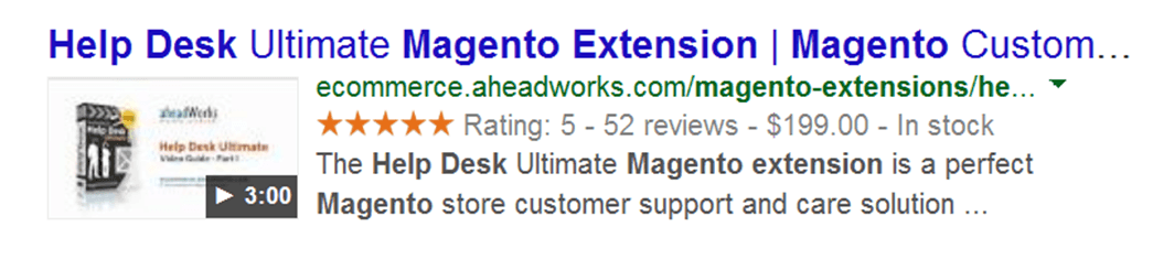 Magento rich snippets search result example Magento rich snippets search result example