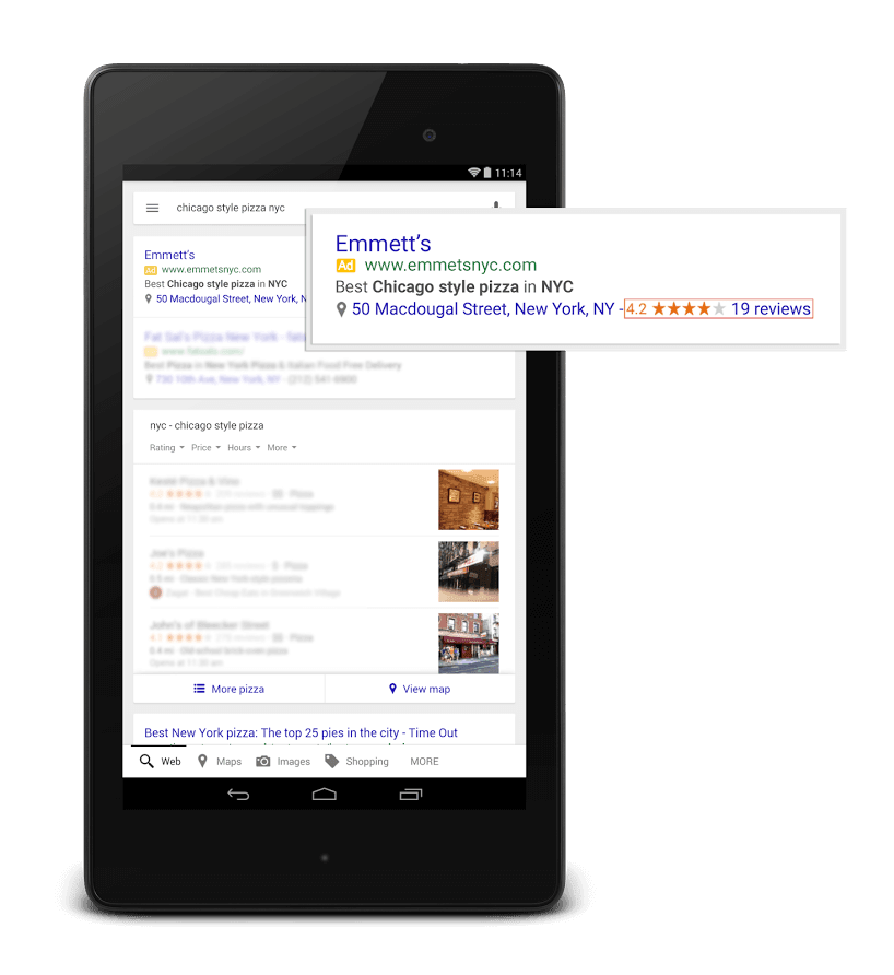 Google plus my business adwords starred ratings - google introduces starred ratings & reviews from google+ in adwords listings Google+ my business reviews and ratings in adwords listings