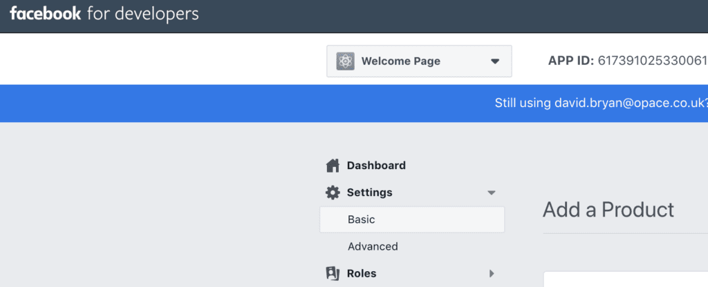 Screen Shot 2018 10 09 at 11.39.12 - How to Install a Custom Tab or Welcome Page on Your Facebook Business Page Facebook App Basic settings