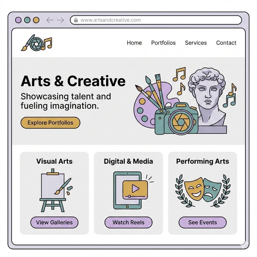 arts and creative website