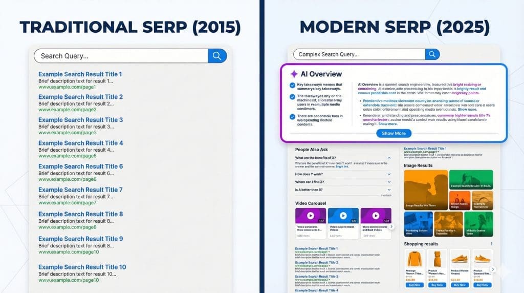 Traditional vs modern serps